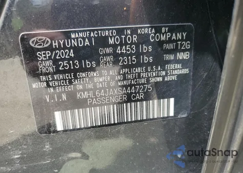 2025 Hyundai Sonata Sel z USA, uszkodzony, nr VIN KMHL64JAXSA447275